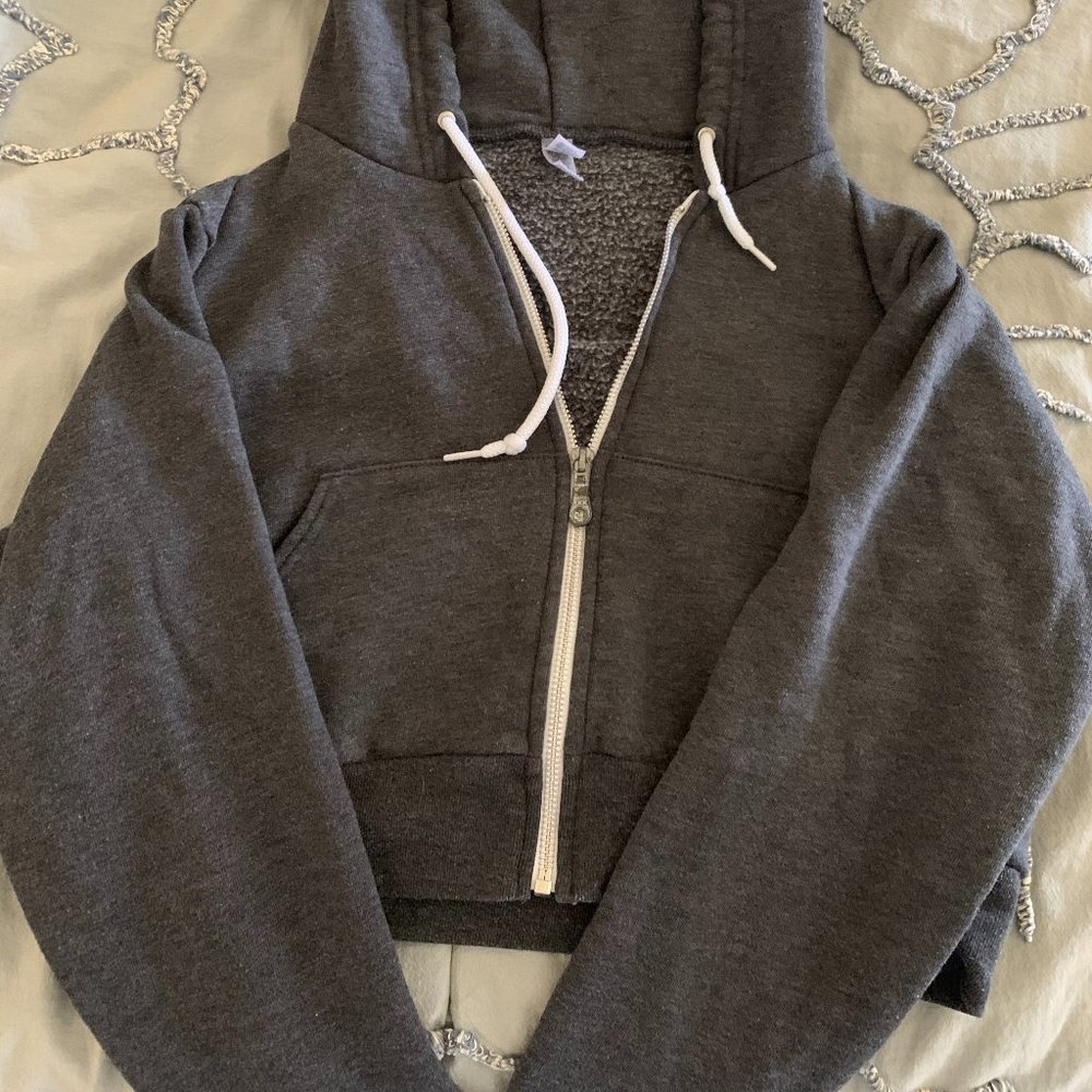 American Apparel Cropped Zip-Up Hoodie